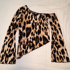 ASOS Leopard Print Asymmetrical Blouse